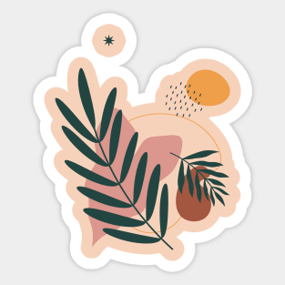 Palm Leaf - Modern Abstract Art Sticker